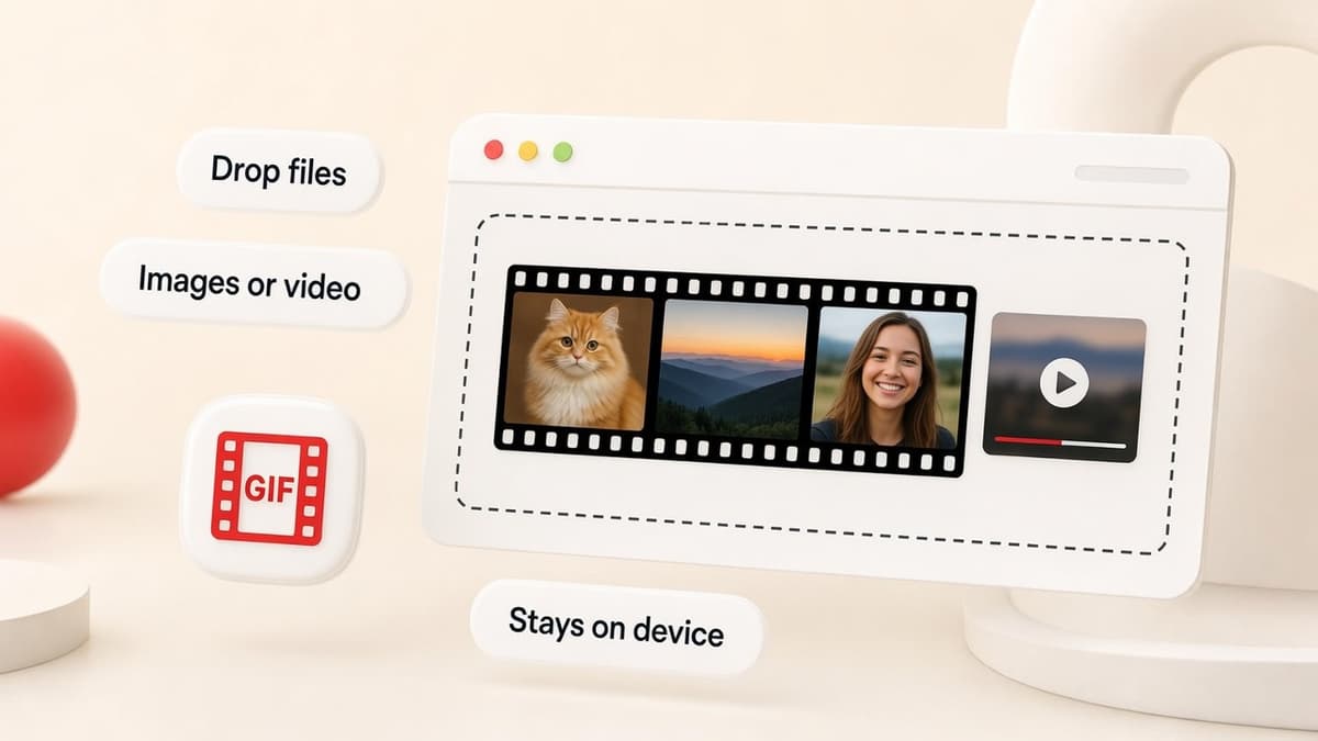 Drop images, video, or a GIF into the maker