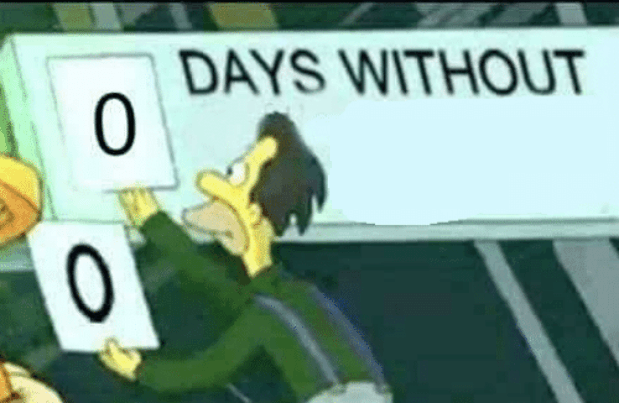 0 Days Without Lenny Simpsons Meme Template