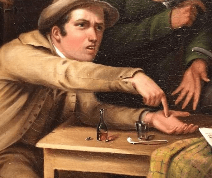 Angry Man Pointing At His Palm