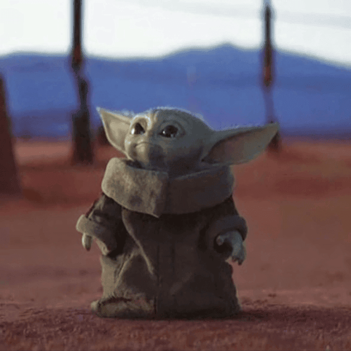 Baby Yoda Standing Outdoors
