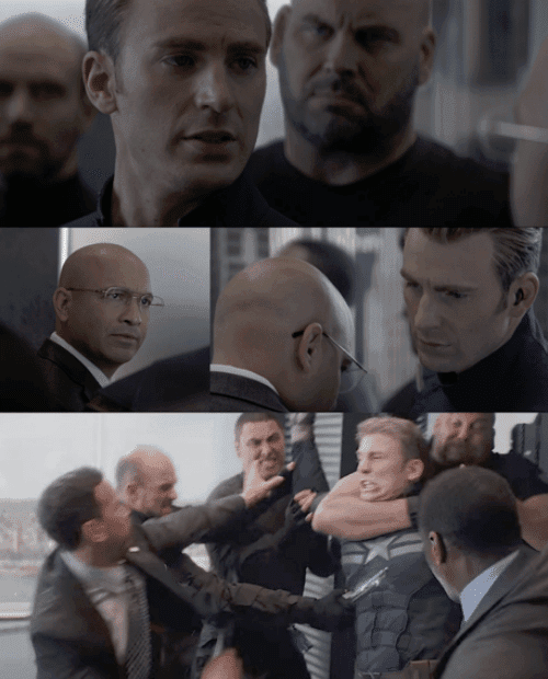 Captain America Elevator Fight