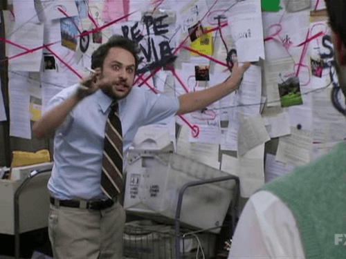 Charlie Kelly Pepe Silvia Conspiracy Board