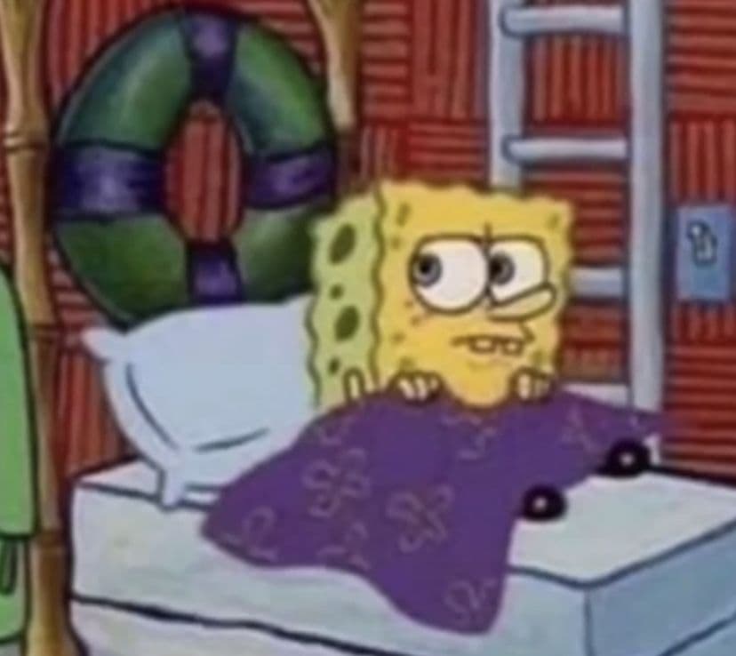 Concerned SpongeBob meme template image.