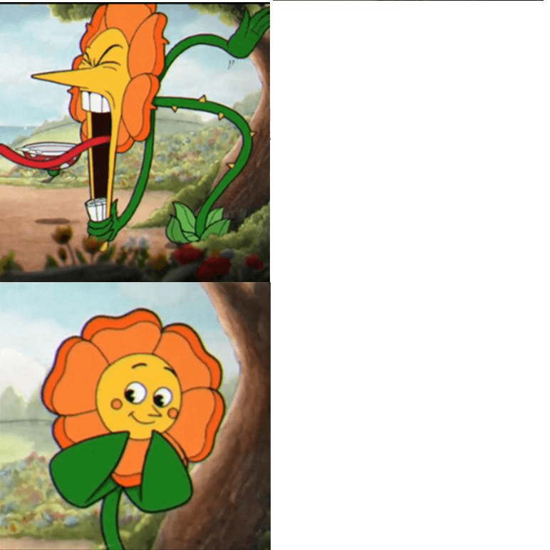 Cagney Carnation Angry vs Happy