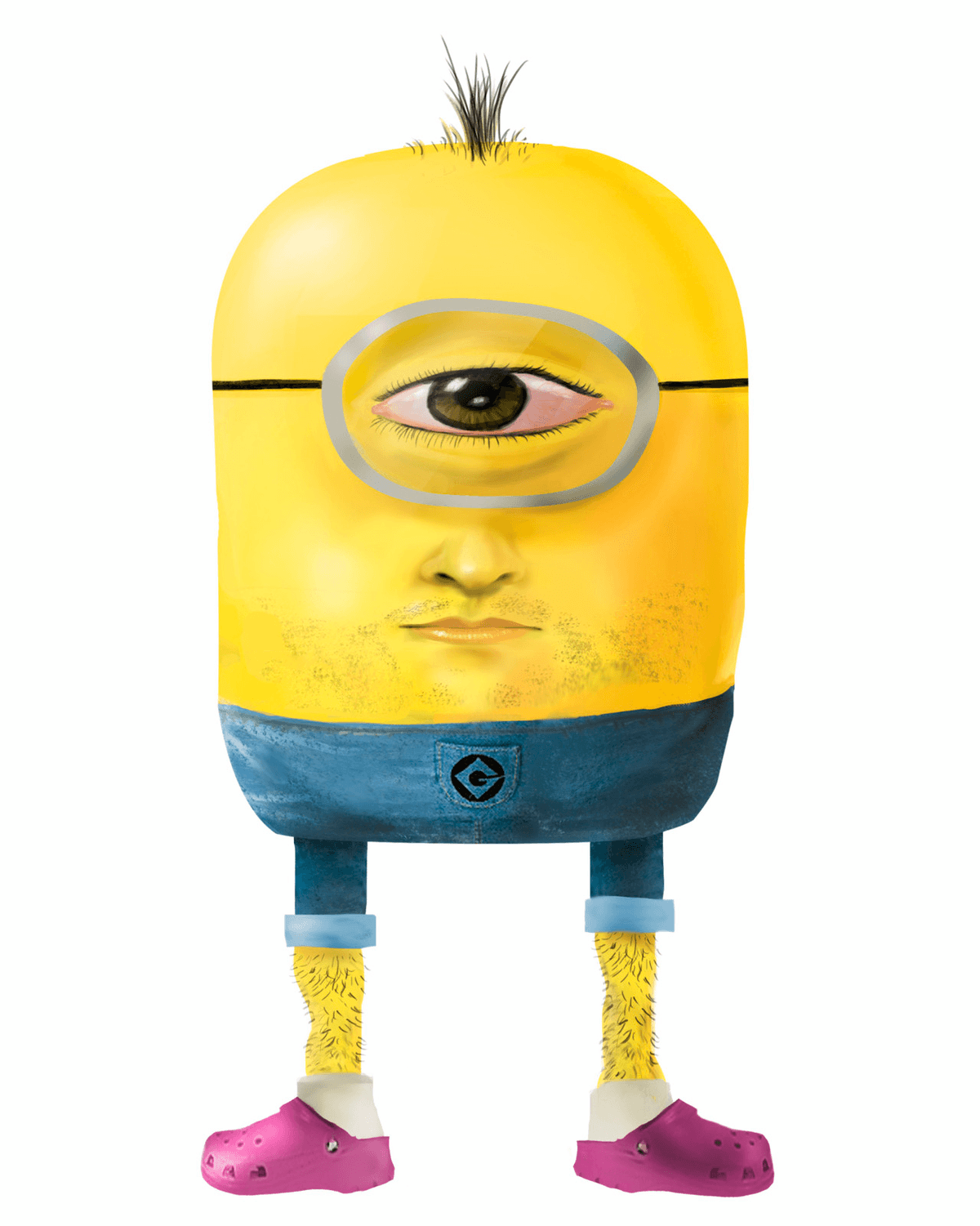 Cursed minion meme template image.