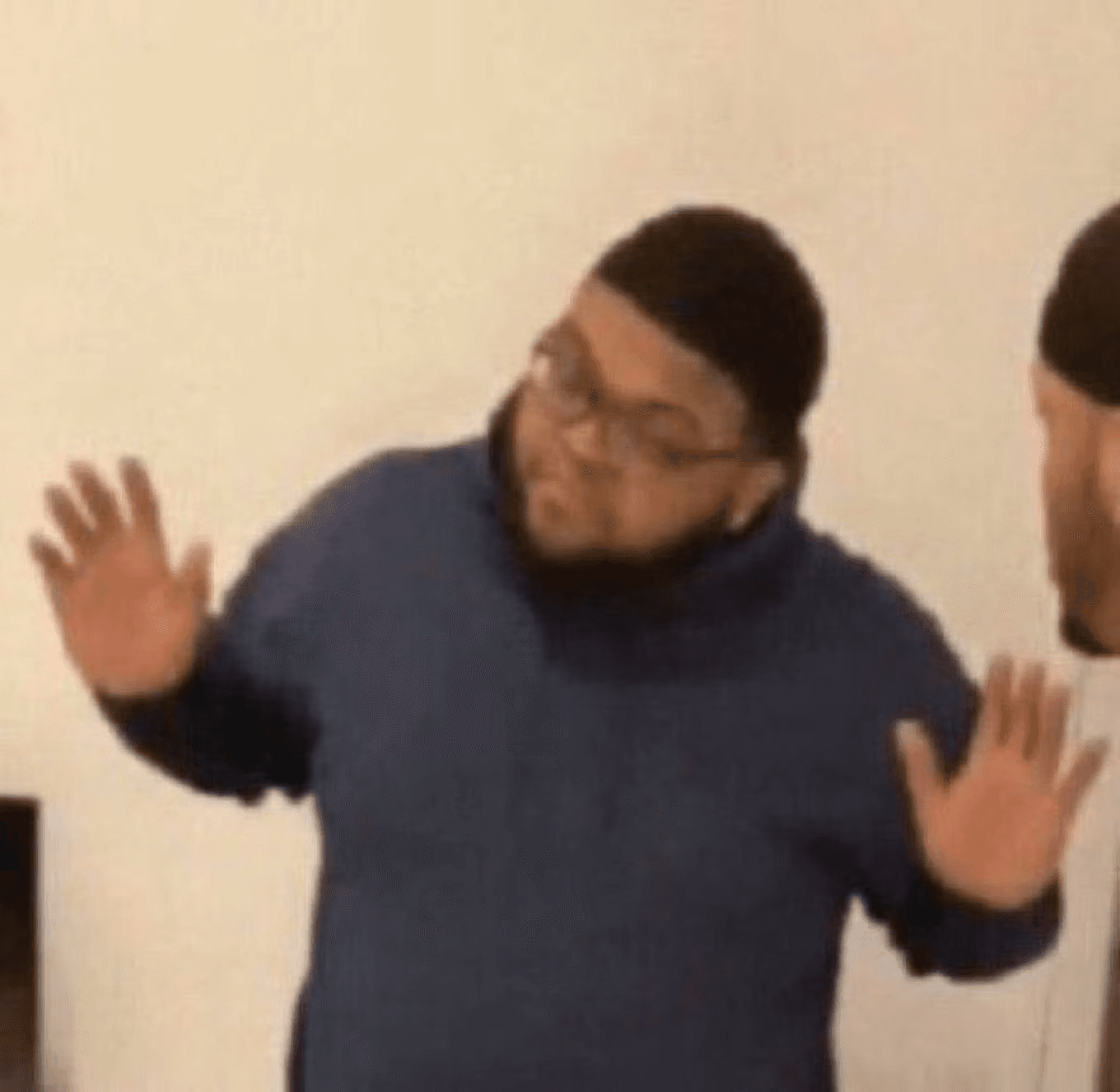 Druski Hands Up meme template image.