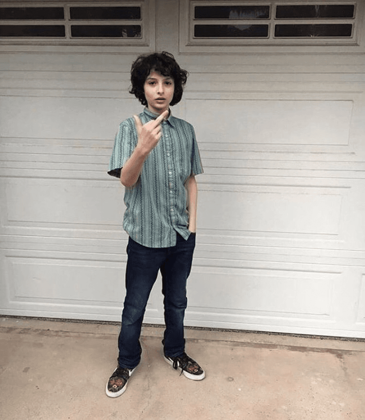 Finn Wolfhard Middle Finger meme template image.