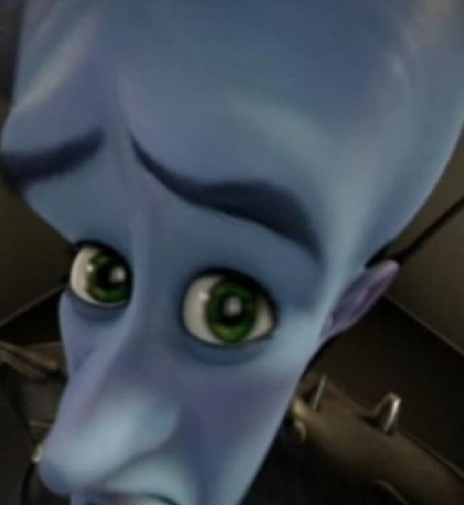 Megamind no bitches meme template image.