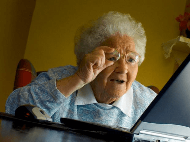 Grandma Looking at Computer
