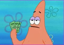 Patrick star three dollars