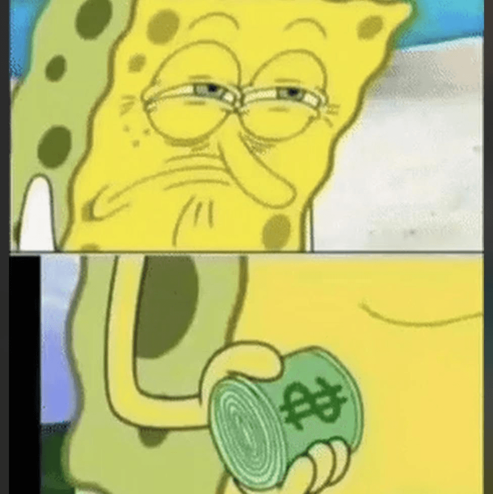 SpongeBob delete this money