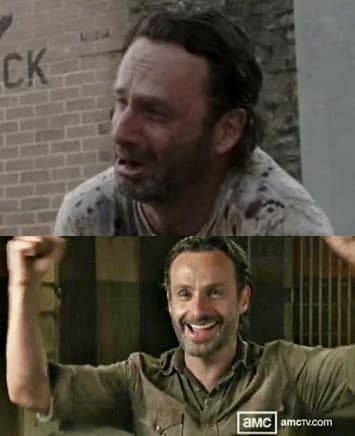 The Walking Dead Death reaction meme template image.