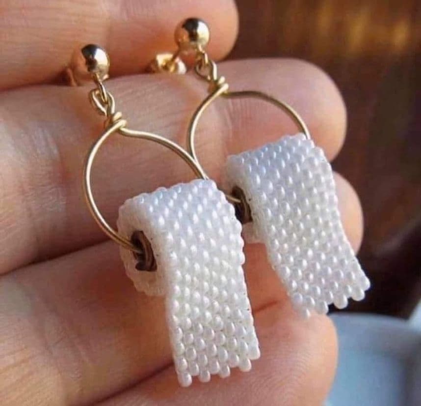 Toilet paper earrings meme template image.