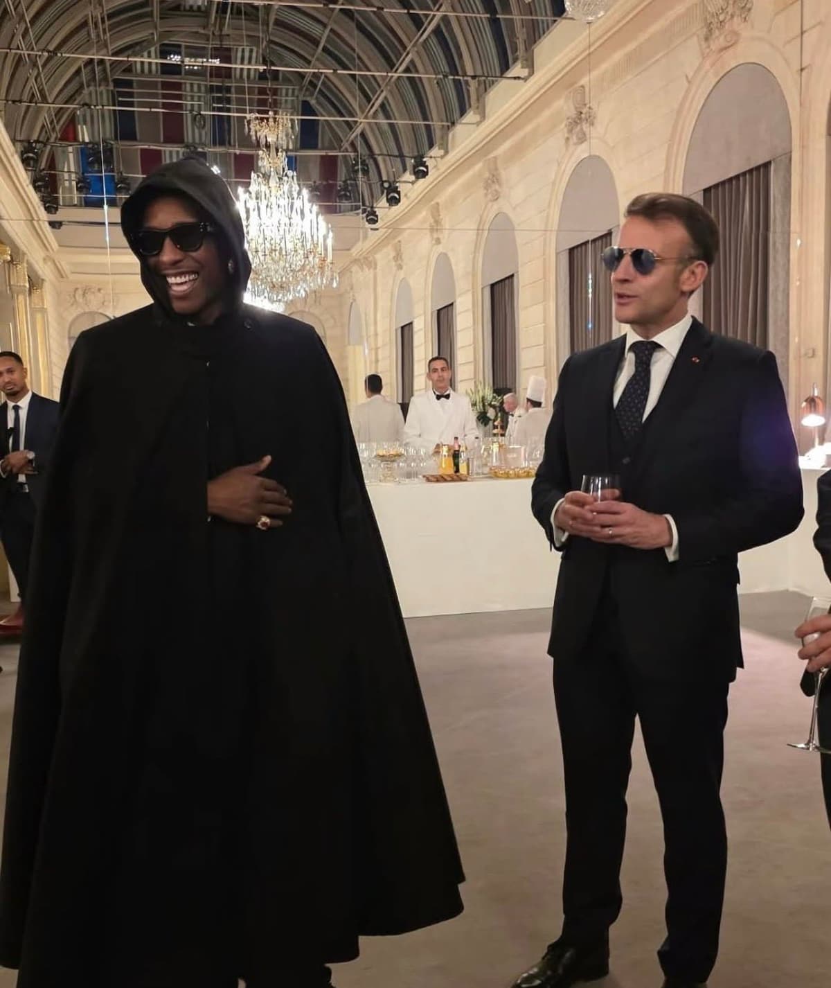 A$AP Rocky And Emmanuel Macron At A Formal Event