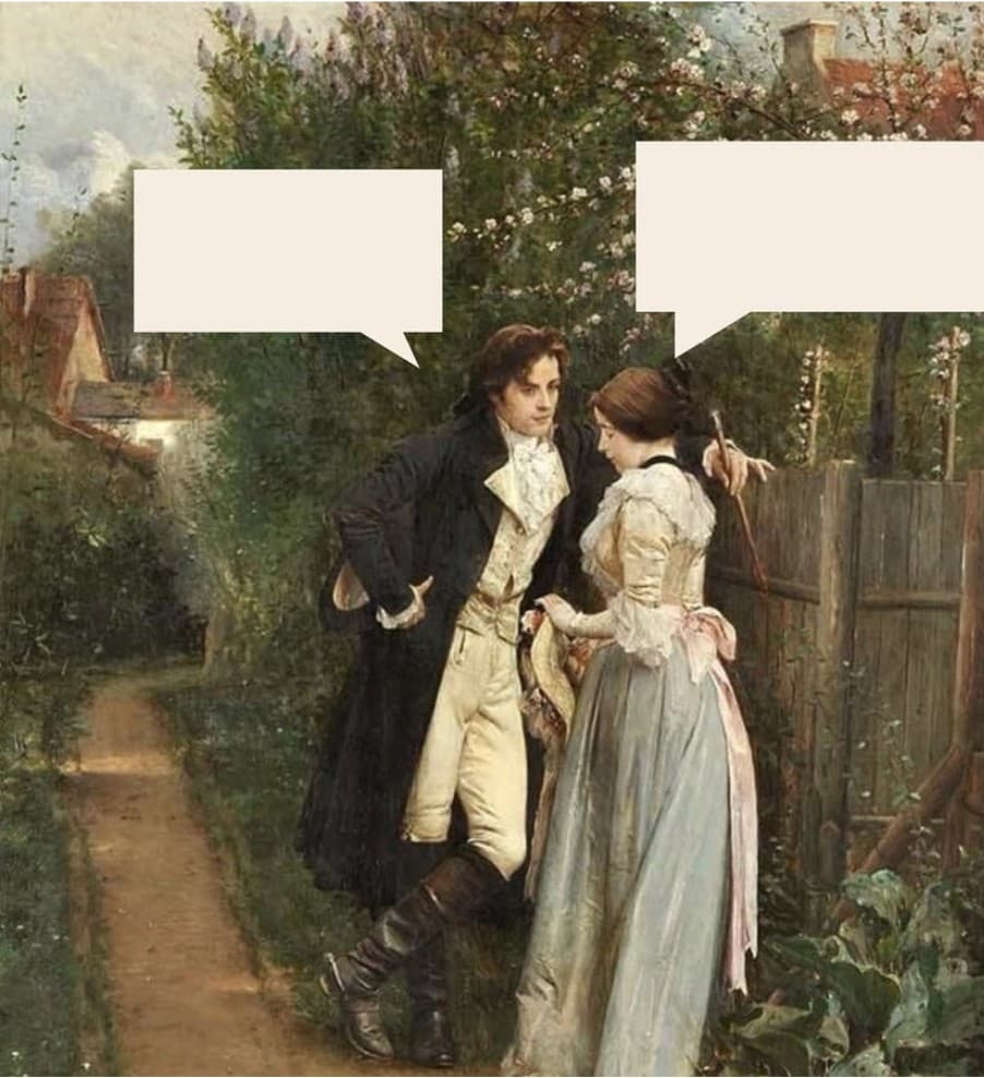 Victorian Couple Speech Bubbles