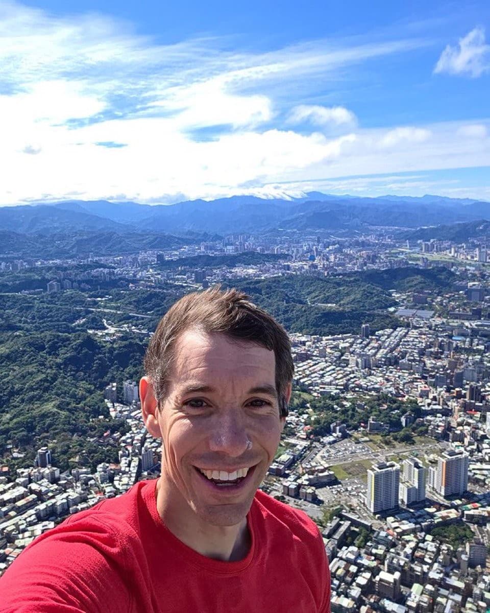 Alex Honnold Selfie Over A City Meme Template