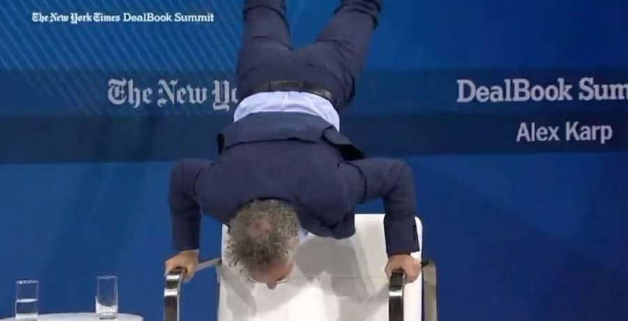 Alex Karp Handstand On A Chair Meme Template