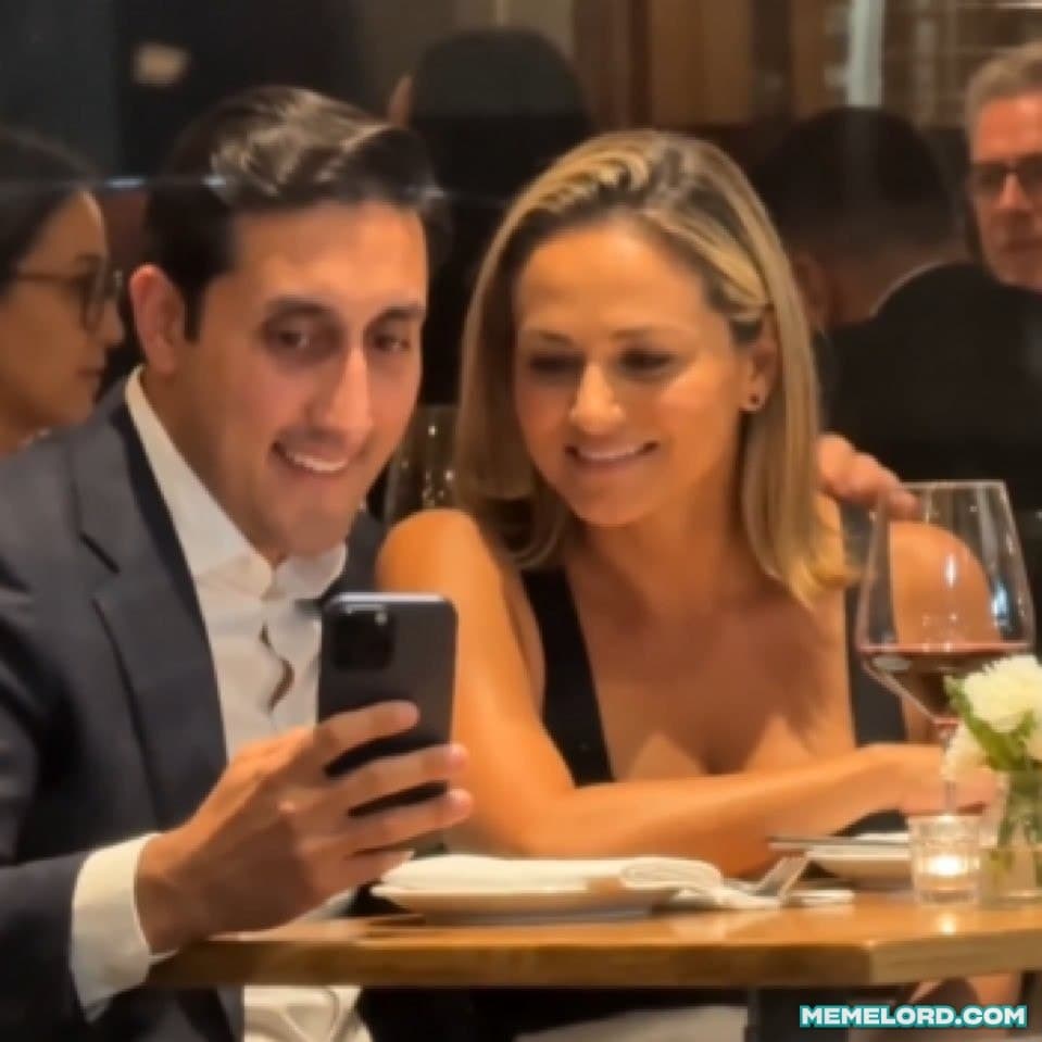 Chirayu Rana with Lorna Hajdini - JP Morgan (AI gen) meme template