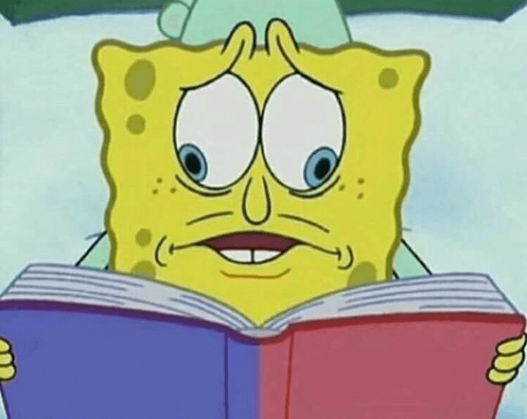 Cross-Eyed SpongeBob Reading