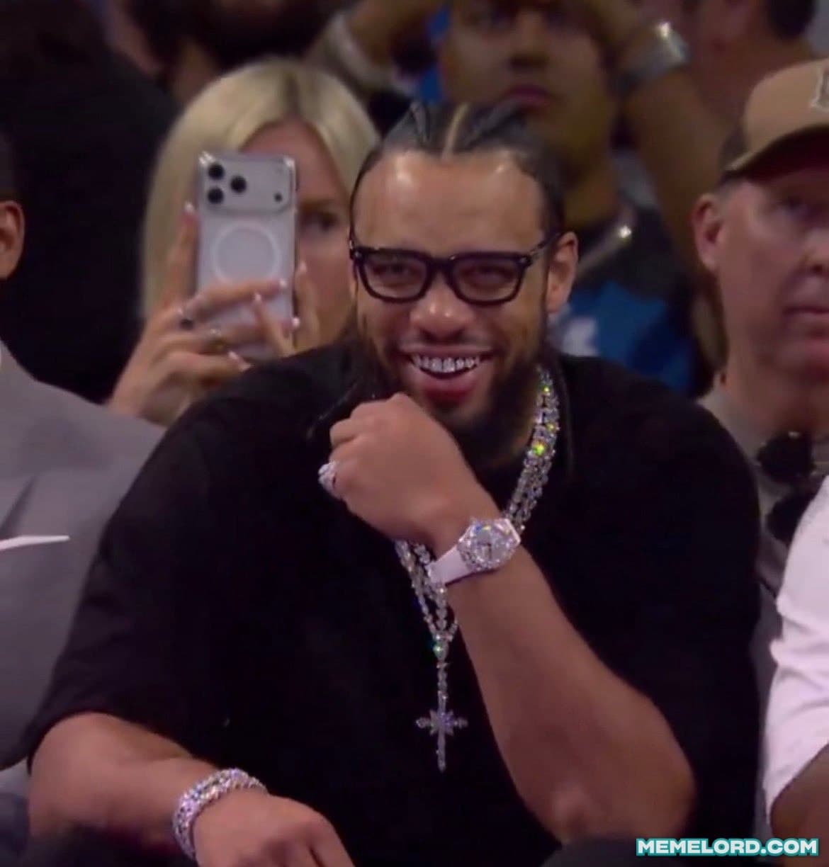 Dillon Brooks laughing at LeBron James / Evil laugh meme template