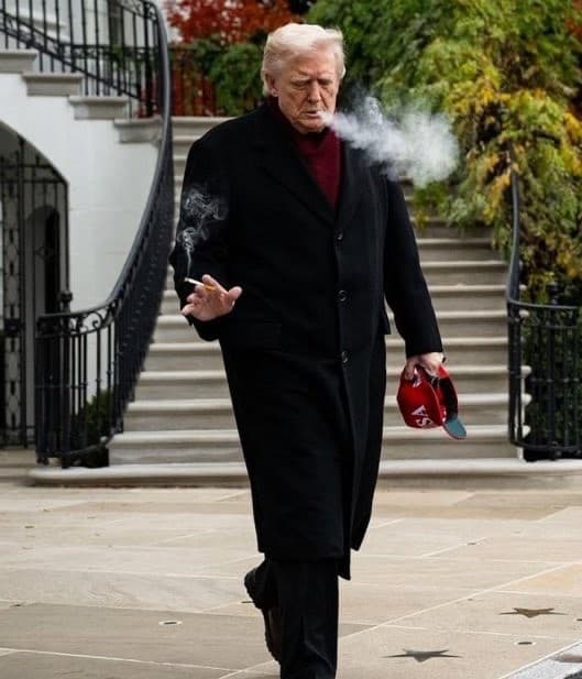 Donald Trump aura smoking a cigarette