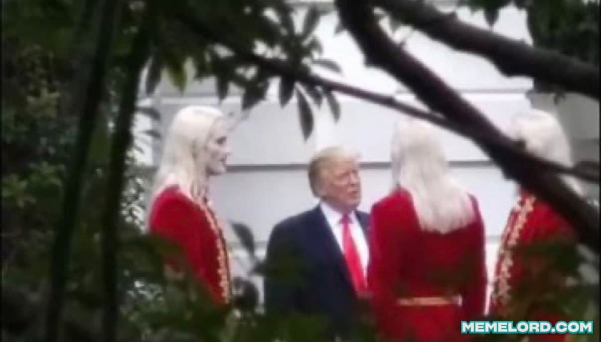 Donald Trump mysterious meeting meme template