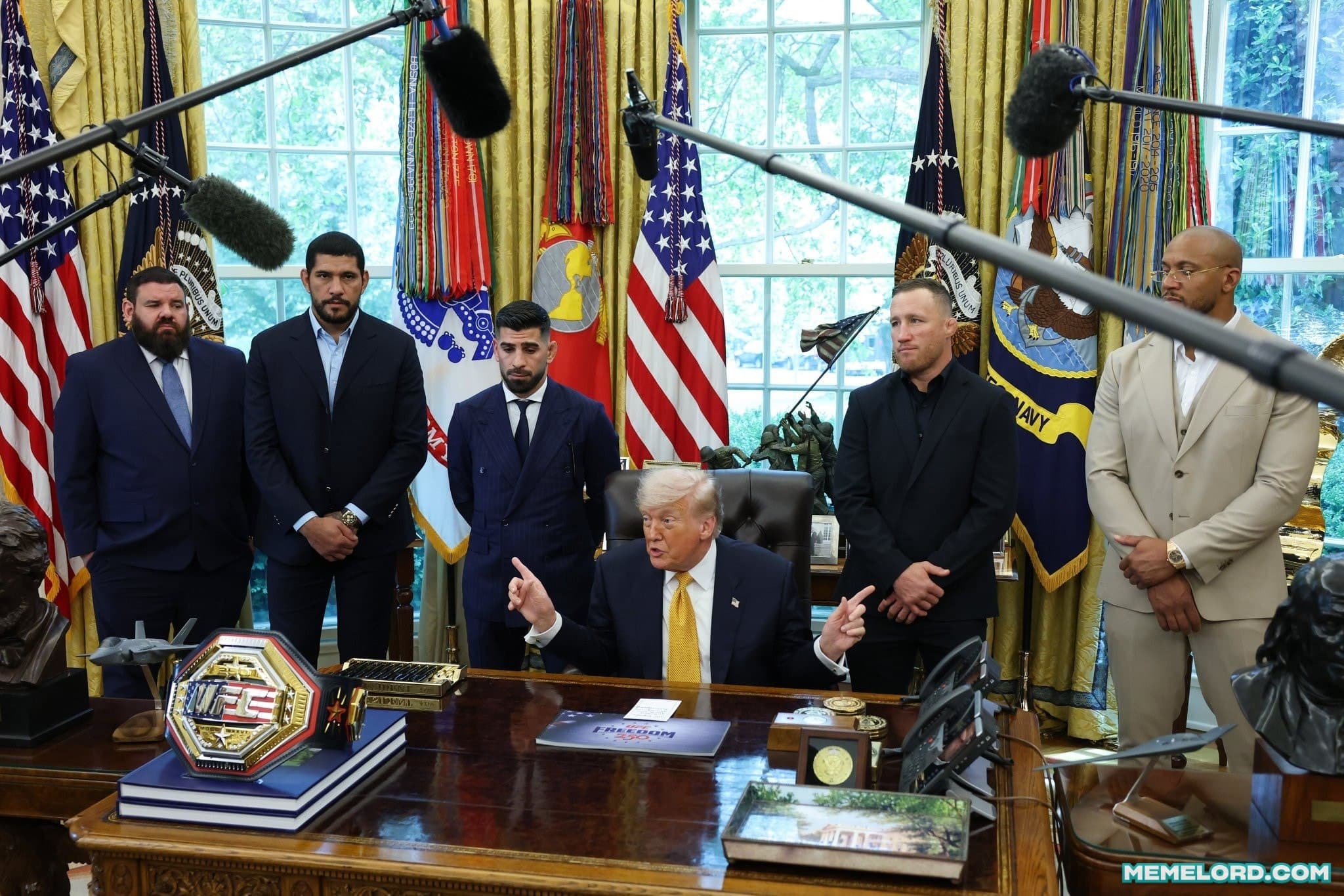 Donald Trump with UFC fighters meme template