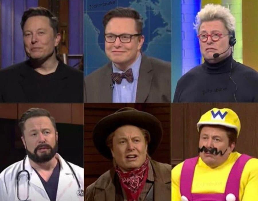 Elon Musk meme faces collage