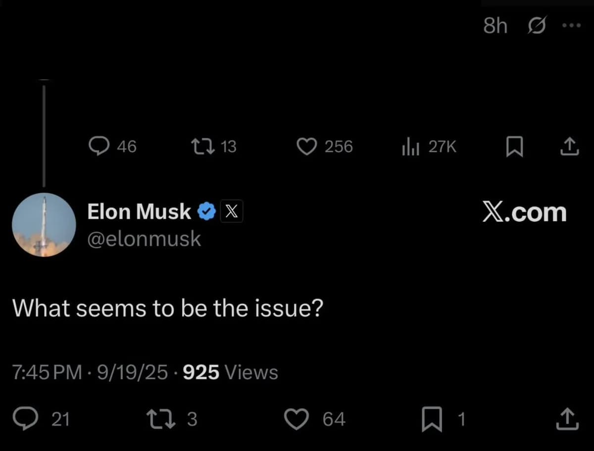 Elon what seems to be the problem?