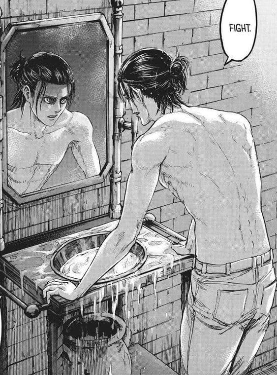Eren Yeager "Tatakae" Mirror Scene Meme Template