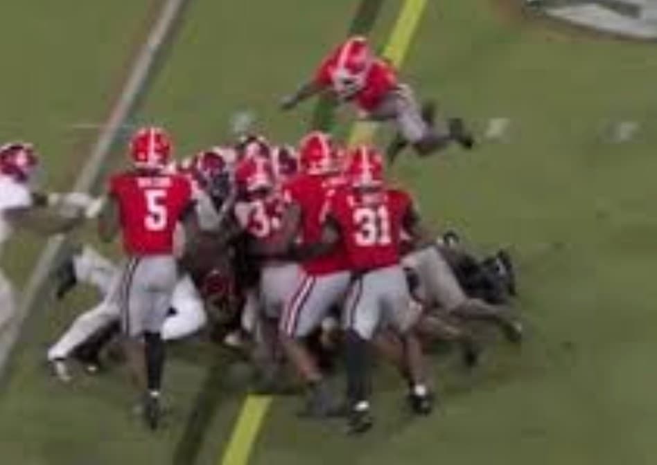 Georgia DB flies in on the pile meme template