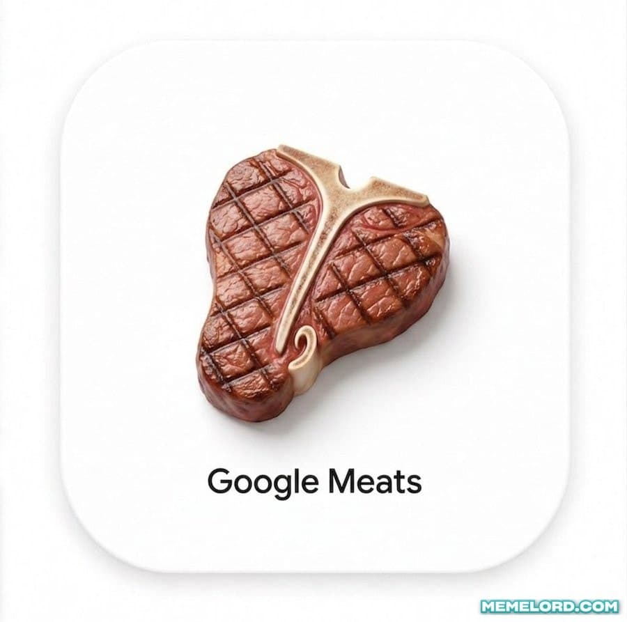 Google Meats (Use AI to create similar pun logos) meme template