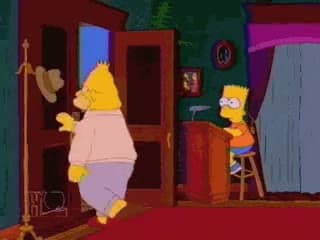 Grandpa Simpson Walking Away