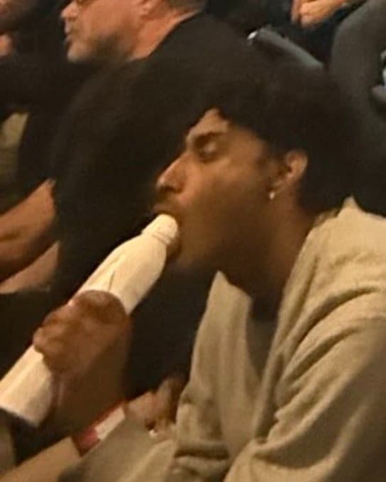 Guy chugging water awkwardly during the xAI hackathon meme template