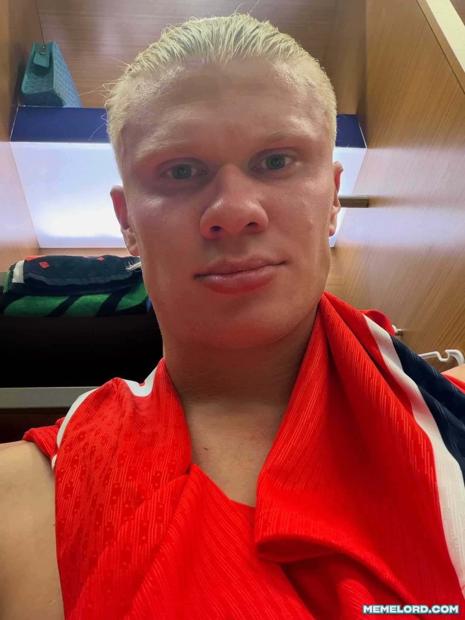 Haaland selfie after winning - FIFA World Cup meme template