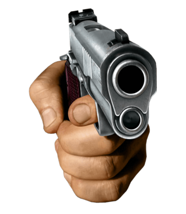 hand with gun