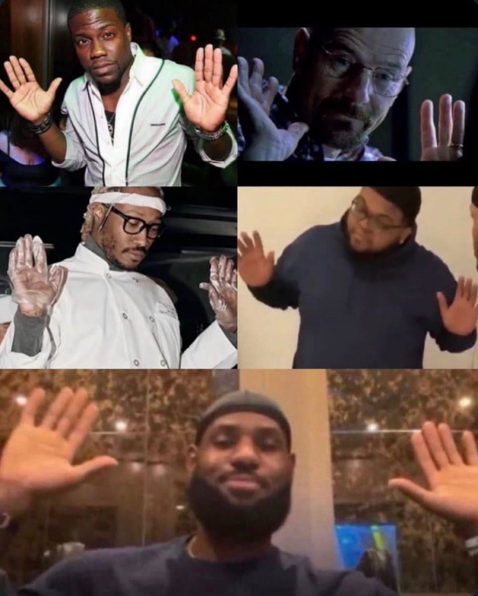 Hands Up collage meme template