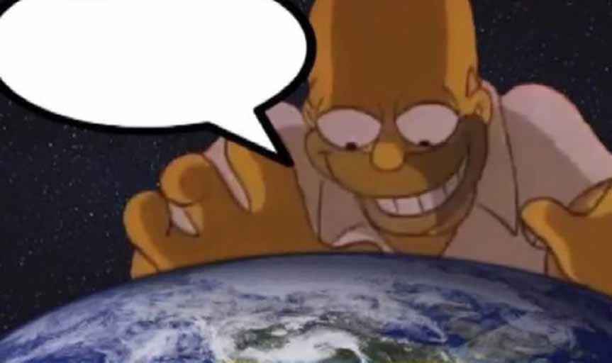 Homer Looking Over Earth Meme Template