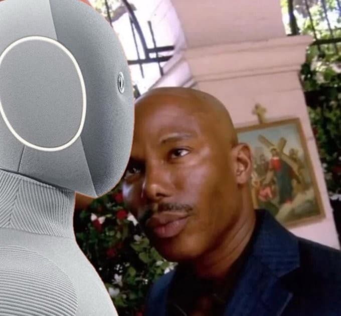 James Doakes looking at Neo Robot Meme Template