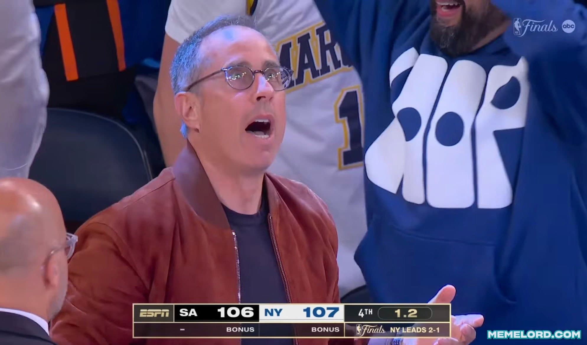 Jerry Seinfeld shocked reaction - NBA Finals meme template