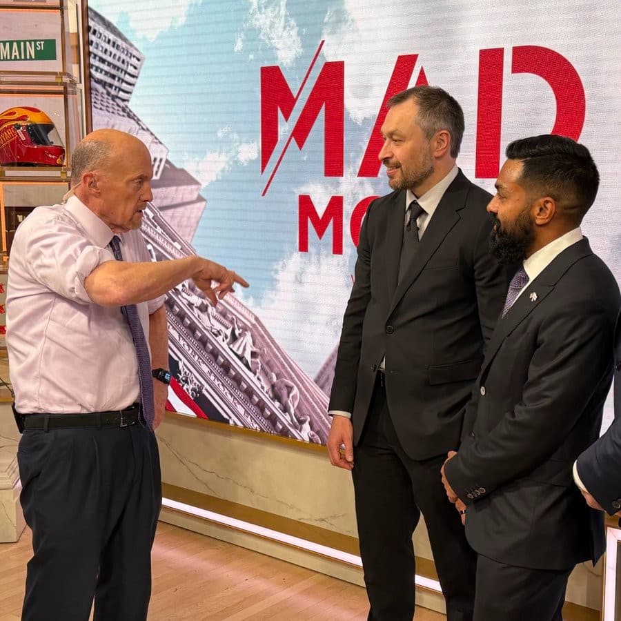 Jim Cramer with Solana co-founders