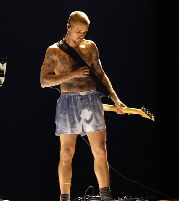Justin Bieber in just boxers and socks Grammys 2026