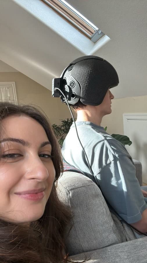 Kate watching Bryan Johnson undergo brain scan meme template