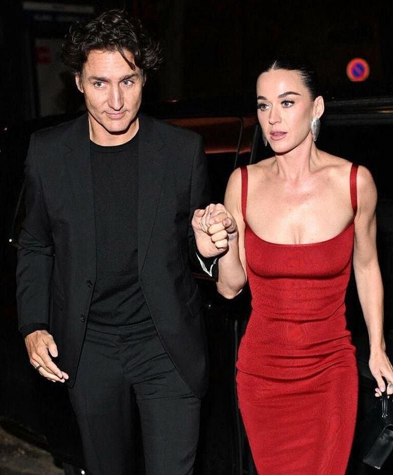Katy Perry and Justin Trudeau holding hands