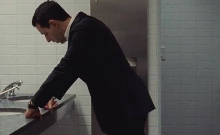 Kendall Roy in a Bathroom (Wide)