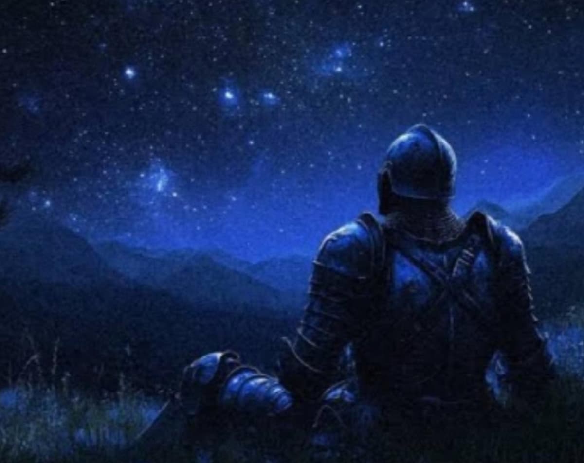 Knight looking into the night Meme Template