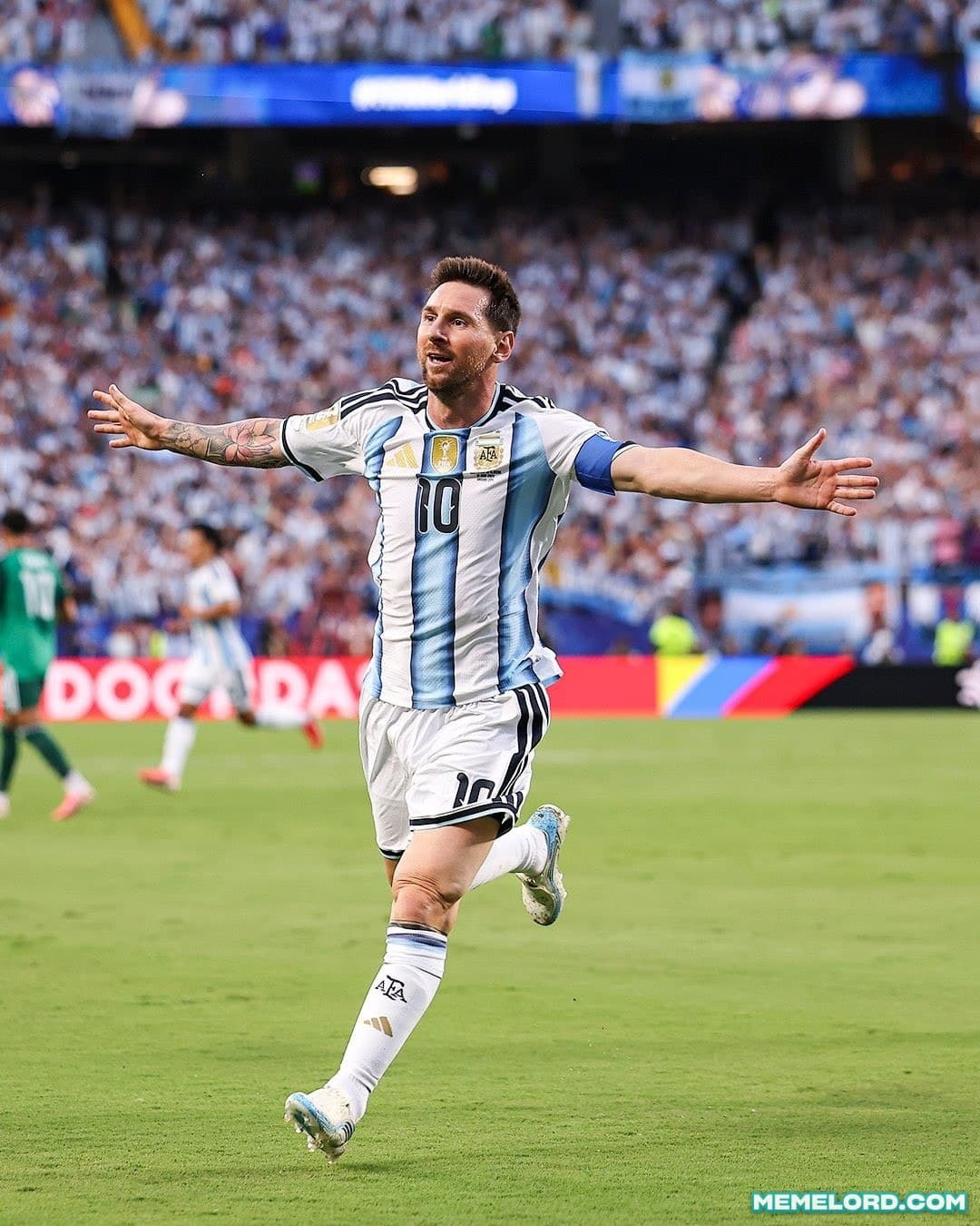 Leo Messi Hat-trick celebration - FIFA World Cup meme template