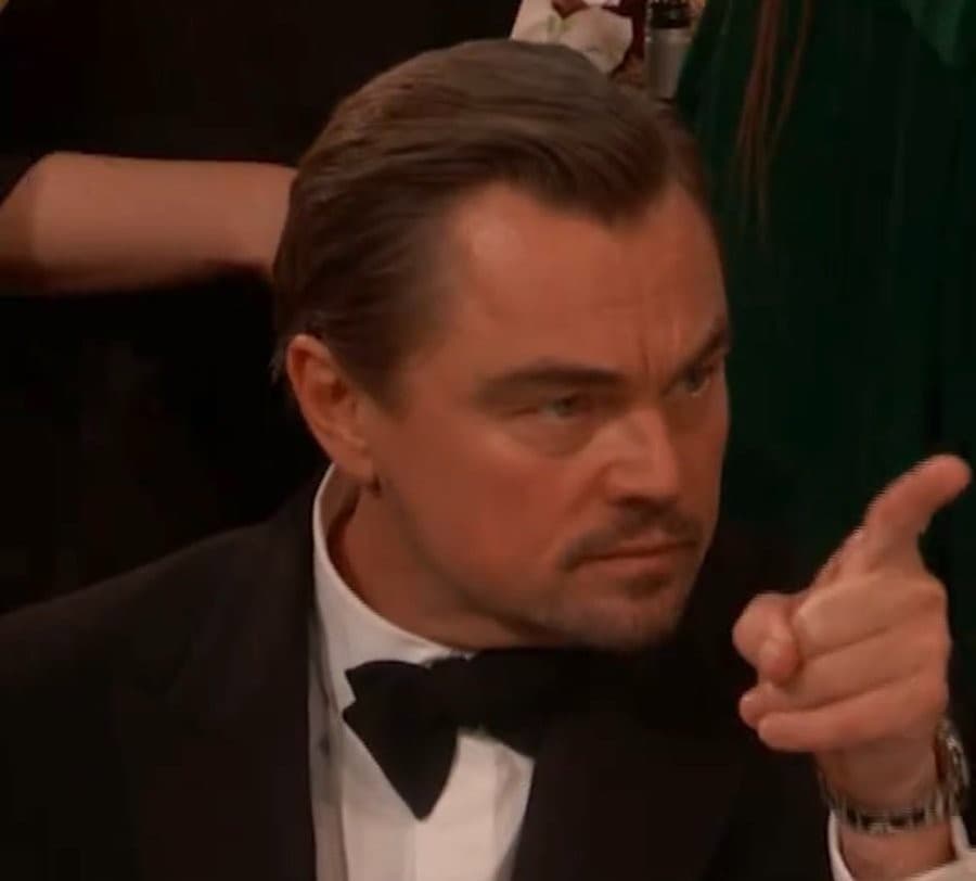 Leonardo DiCaprio Pointing 2026 Golden Globes Meme Template