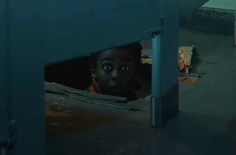 Lucas sinclair peeking through a hole Stranger Things S5 meme template