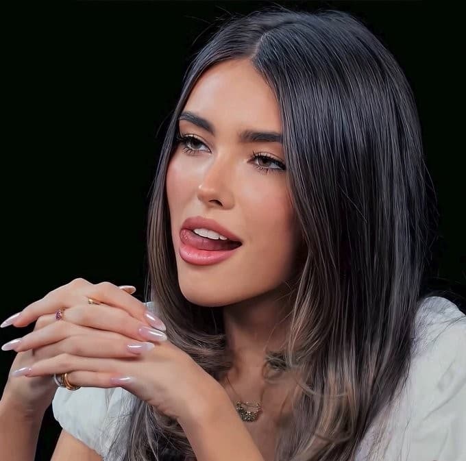 Madison Beer licking lips